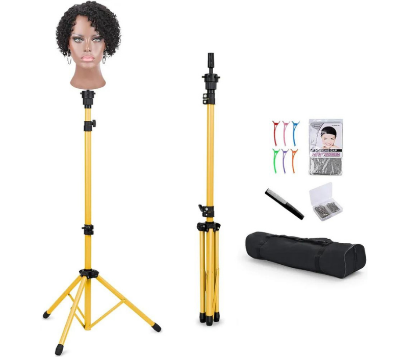 Klvied Reinforced Wig Head Stand Tripod for cosmetology hairdressing (Mannequin Head Not Included) 